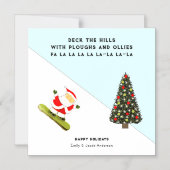 スノーボーディングスキーリゾートホリデーギフトカード マグネット招待状 (正面)