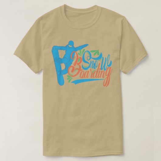 スノーボーディングスキー雪除けアート Tシャツ (デザイン正面)