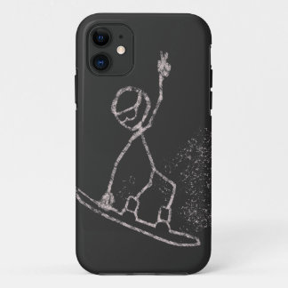 スノーボーディングステックマンジャンプ空気の鼻の平和をグラブ iPhone 11 ケース