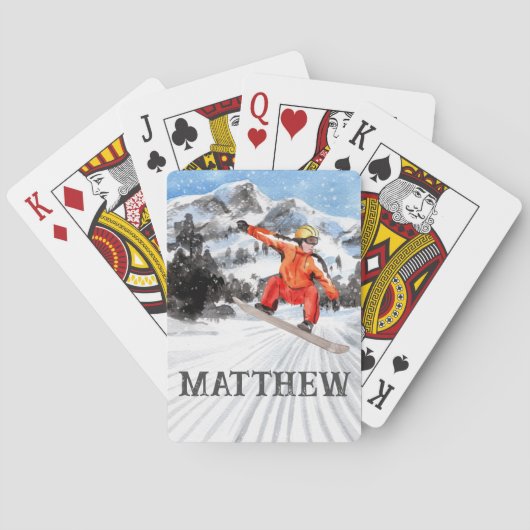 スノーボーディングスノーボーダーウィンタースポーツ トランプ (裏面)