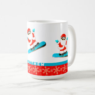 スノーボーディングスノーボーダークリスマス コーヒーマグカップ