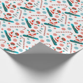 スノーボーディングスノーボーダーホリデーギフト ラッピングペーパー (角)