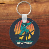 スノーボーディングトリップホワイトフェイスマウンテンニューヨーク キーホルダー (正面)