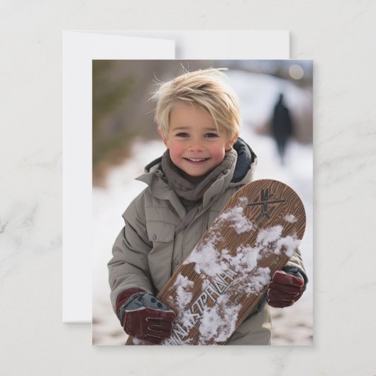 スノーボーディングハイランドカウフォト招待状 招待状 (裏面)