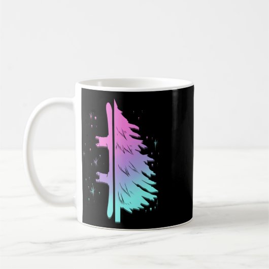 スノーボーディングパインギフトフォーウィンターホリデーズスノーボア コーヒーマグカップ (左)