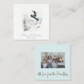 スノーボーディングフォトクリスマスカード ノートカード (正面/裏面)