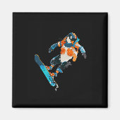 スノーボーディングペンギンウィンタースポーツおもしろい マグネット (正面)