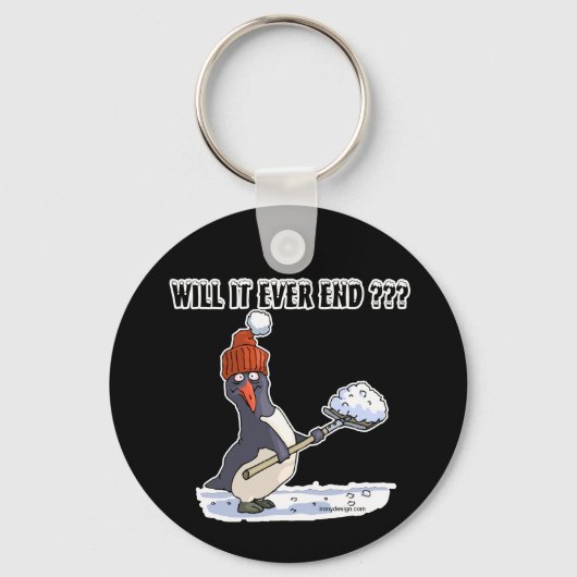 スノーボーディングペンギンショベル キーホルダー (正面)