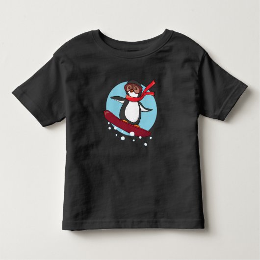 スノーボーディングペンギン トドラーTシャツ (正面)