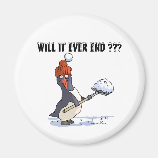 スノーボーディングペンギン マグネット (正面)