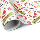 スノーボーディングホリデーギフトラッピングパップ ラッピングペーパー (ロールコーナー)