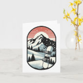 スノーボーディングマウンテンシーンスノーボーダー1 カード (黄色い花)