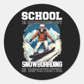 スノーボーディングマウンテンズスノーバケーションスノーボードスキー ラウンドシール (正面)