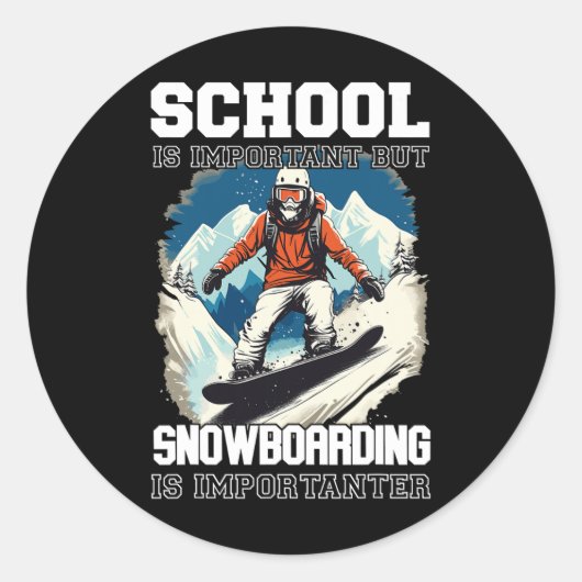 スノーボーディングマウンテンズスノーバケーションスノーボードスキー ラウンドシール (正面)