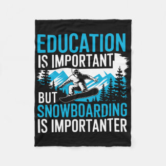 スノーボーディングラバーユーモアデザインおもしろいスノーボーダー フリースブランケット