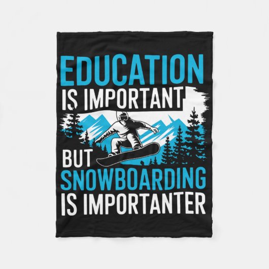 スノーボーディングラバーユーモアデザインおもしろいスノーボーダー フリースブランケット (正面)
