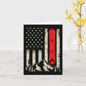 スノーボーディング愛好家 – アメリカ国旗スノーボーダーウィンター カード (黄色い花)