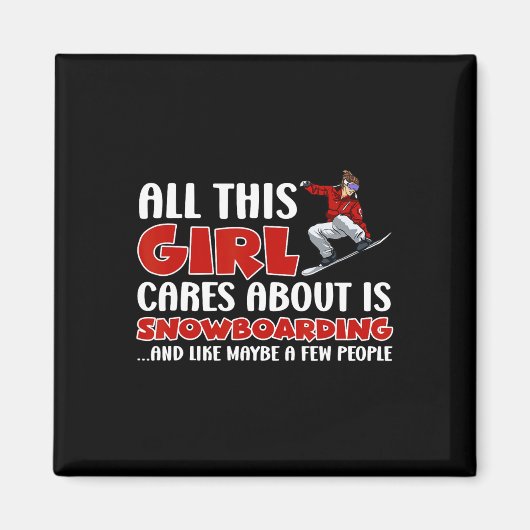 スノーボーデンこの女気にの子はスノーボー マグネット (正面)