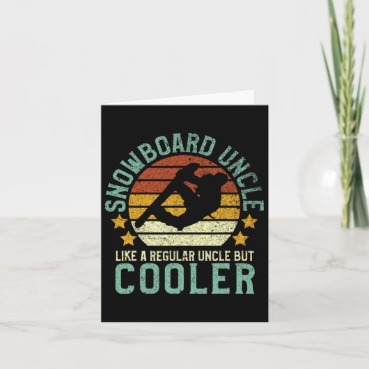 スノーボードおじさんおもしろいヴィンテージスノーボードギフトSn カード (正面)
