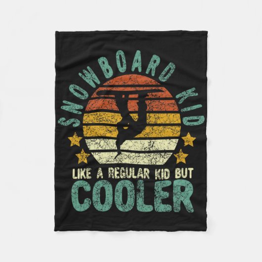 スノーボードおもしろいキッド雪女スノーボードS フリースブランケット (正面)