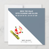 スノーボードおもしろいクリスマスカード マグネット招待状 (正面)