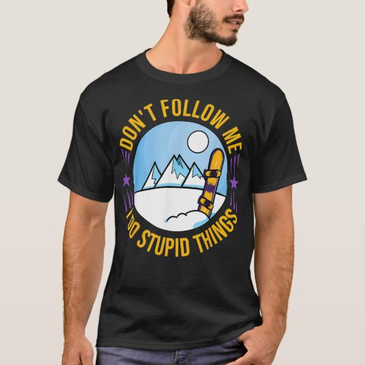 スノーボードおもしろいマウンテンフリースタイル_2 Tシャツ (正面)
