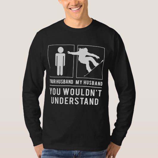 スノーボードおもしろい夫T型 – 破砕理由 Tシャツ (正面)