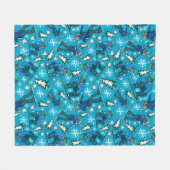 スノーボードおもしろい フリースブランケット (正面(横))