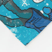 スノーボードおもしろい フリースブランケット (角)