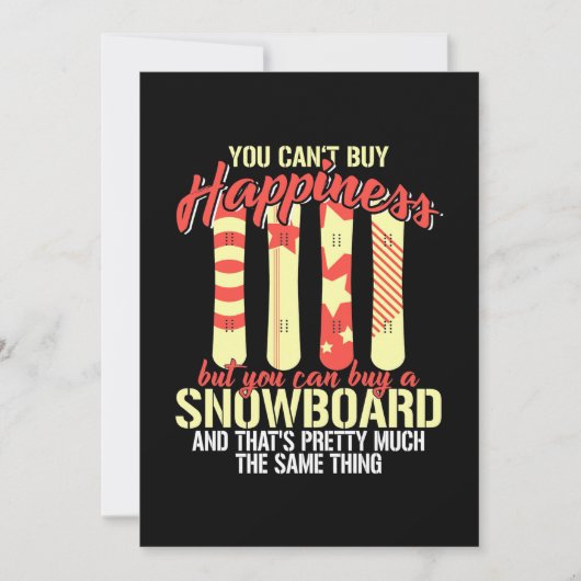 スノーボードが私を幸せにする 招待状 (正面)