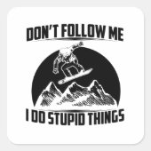 スノーボードことわざ |スノーボーダー冬の贈り物 スクエアシール (正面)