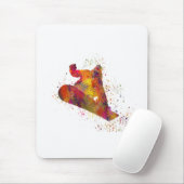 スノーボードとアクアレラ マウスパッド (マウス)