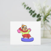 スノーボードとクマの雪山でのひととき ポストカード (スタンド正面)