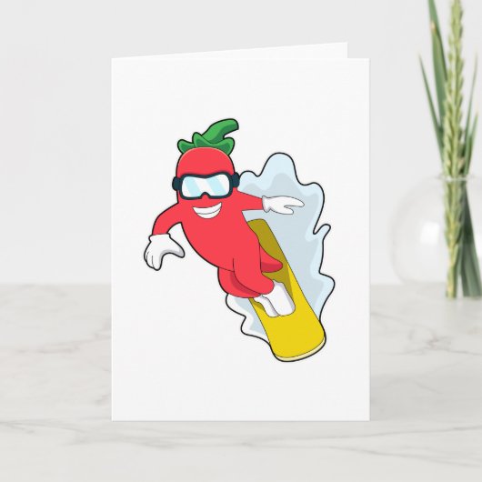 スノーボードとスノーボーディングのペッパー カード (正面)