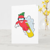 スノーボードとスノーボーディングのペッパー カード (黄色い花)