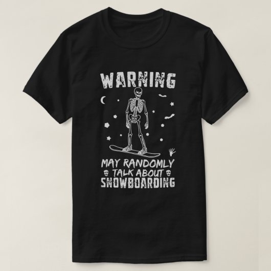スノーボードについてランダムに警告 Tシャツ (デザイン正面)