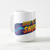 スノーボードに飛び込む コーヒーマグカップ (正面左)