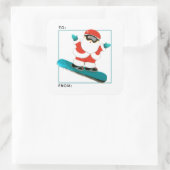 スノーボードのクリスマスギフトタグ スクエアシール (バッグ)