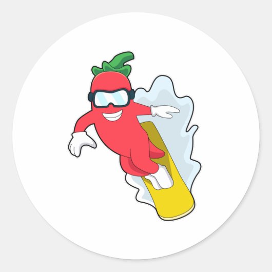 スノーボードのコショウ ラウンドシール (正面)