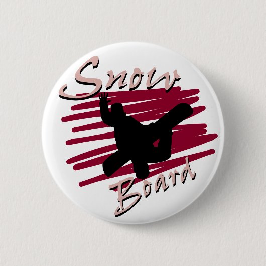 スノーボードのシルエット 缶バッジ (正面)