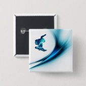 スノーボードのデザインの正方形Pin 缶バッジ (正面&裏面)