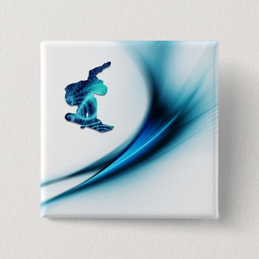 スノーボードのデザインの正方形Pin 缶バッジ (正面)