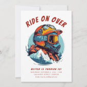 スノーボードのバースデーパーティーに乗っておいで！ 招待状 (正面)