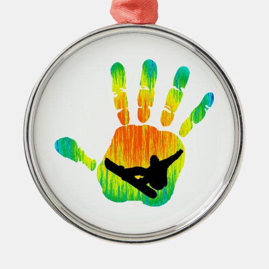 スノーボードのピーク7 メタルオーナメント (正面)