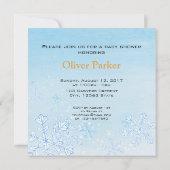 スノーボードのベビーシャワーの招待カードのトラ 招待状 (裏面)