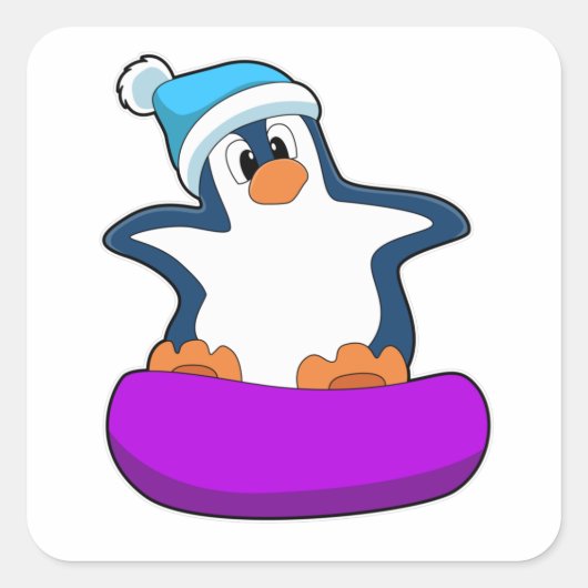スノーボードのペンギン スクエアシール (正面)