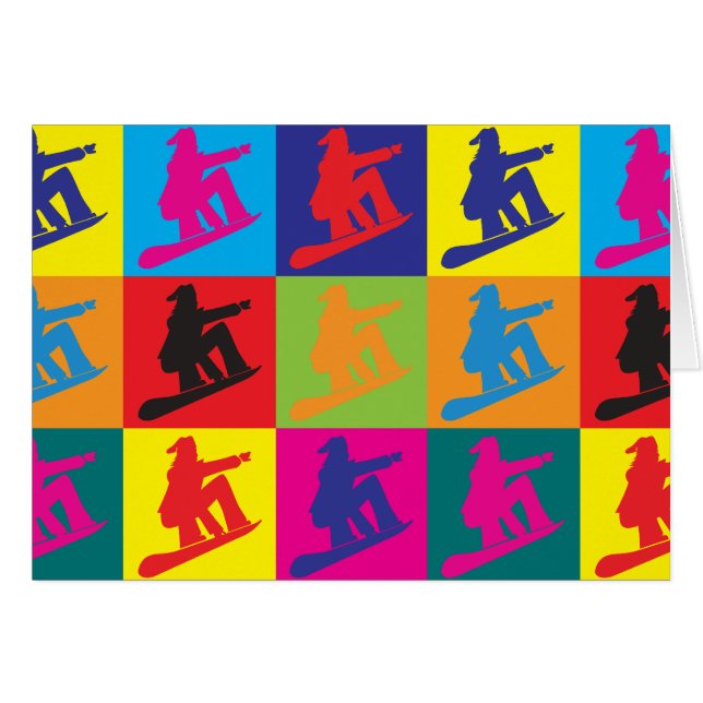 スノーボードのポップアート (正面横)