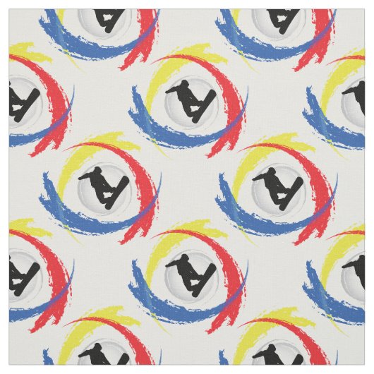 スノーボードの三色の紋章 ファブリック (見本)