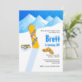 スノーボードの冬のおもしろいの招待状 招待状 (スタンド正面)