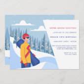 スノーボードの少年 招待状 (正面/裏面)